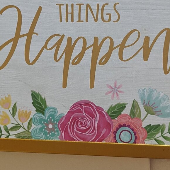NWT Floral 'Make Things Happen' Summer Inspo Home Wall Decor Michael's Ashland - Picture 3 of 7